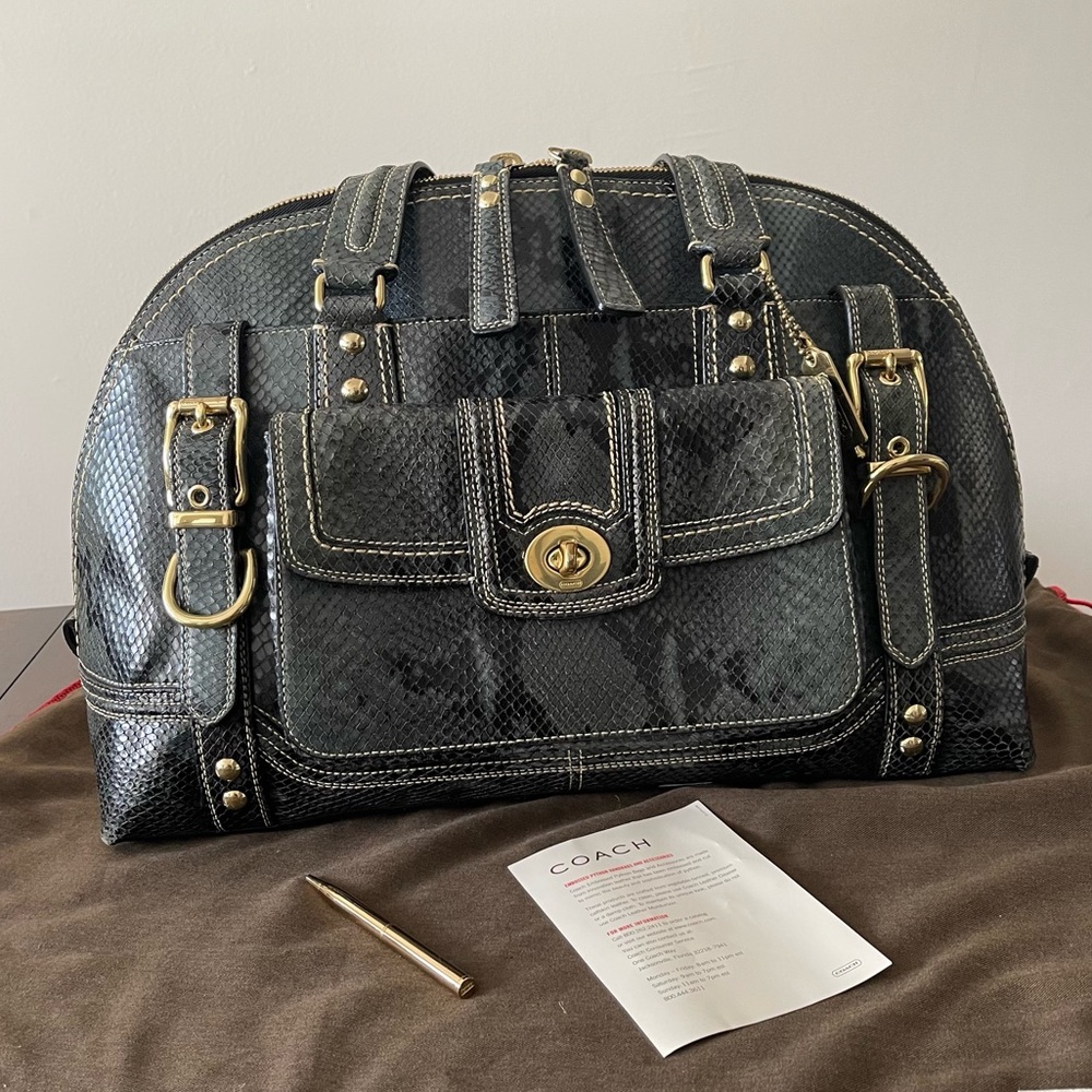 Vintage Y2k Coach Python Miranda Embossed Leather… - image 1